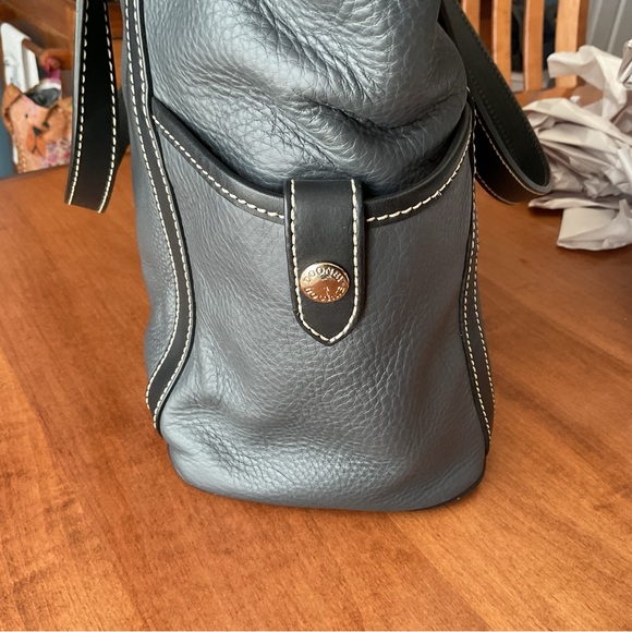Dooney & Bourke Pebble Leather Dark Gray Tote w/ accessories - Picture 12 of 16